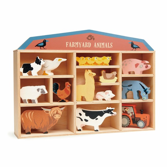 Set animaux en bois ferme