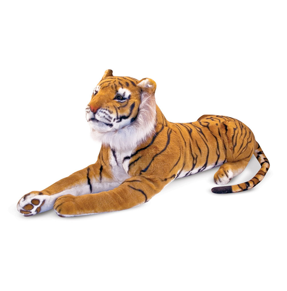 BRUBAKER Peluche Tigre 100 cm avec Bébé Tigre - Couché Mère Enfant BRUBAKER Peluche Tigre 100 cm avec Bébé Tigre - Couché Mère Enfant