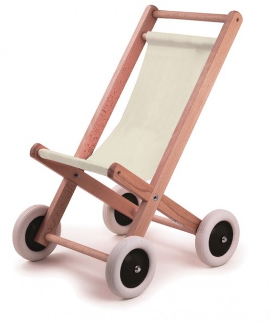 Buggy en bois et tissu naturel