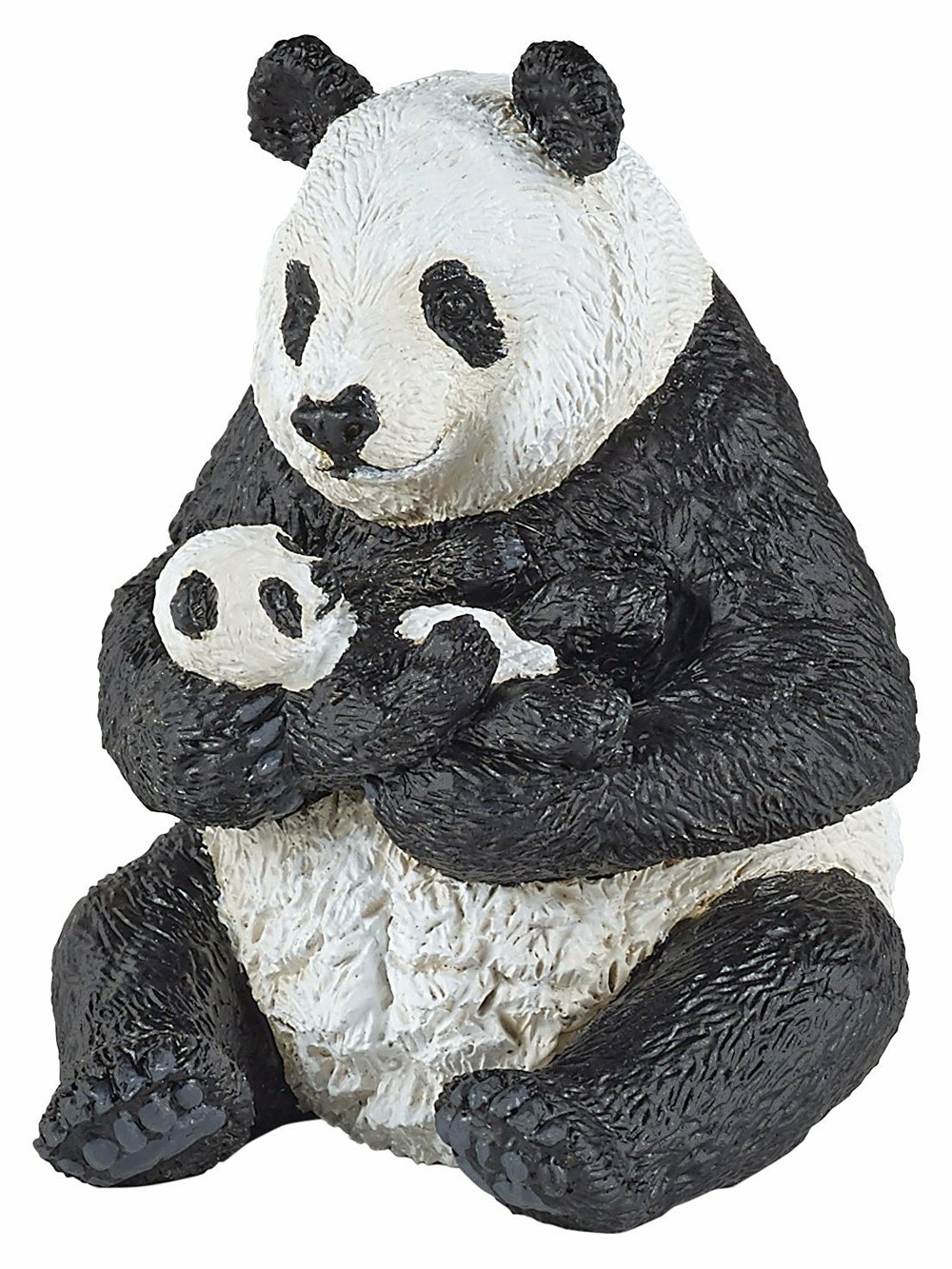 Figurine panda assis et son bébé