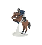 Figurine cheval de saut d'obstacle et son cavalier