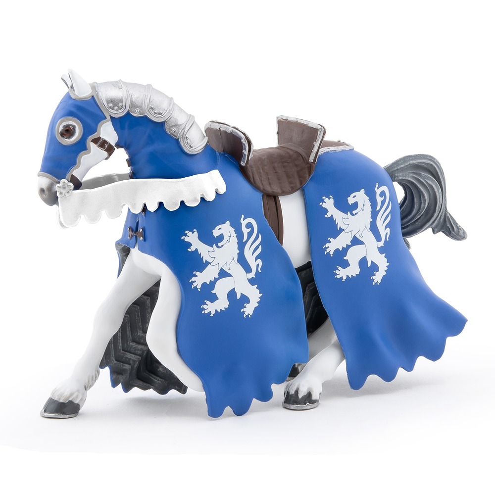 Figurine cheval du chevalier lion bleu
