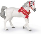 Figurine cheval arabe blanc en tenue de parade