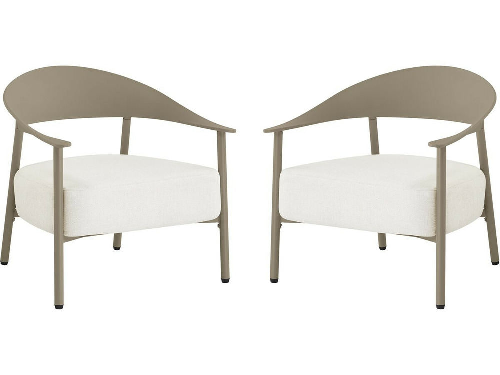 Lot de 2 fauteuils de jardin en plastique et métal 