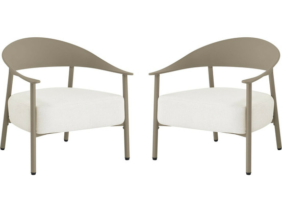 Lot de 2 fauteuils de jardin en plastique et métal