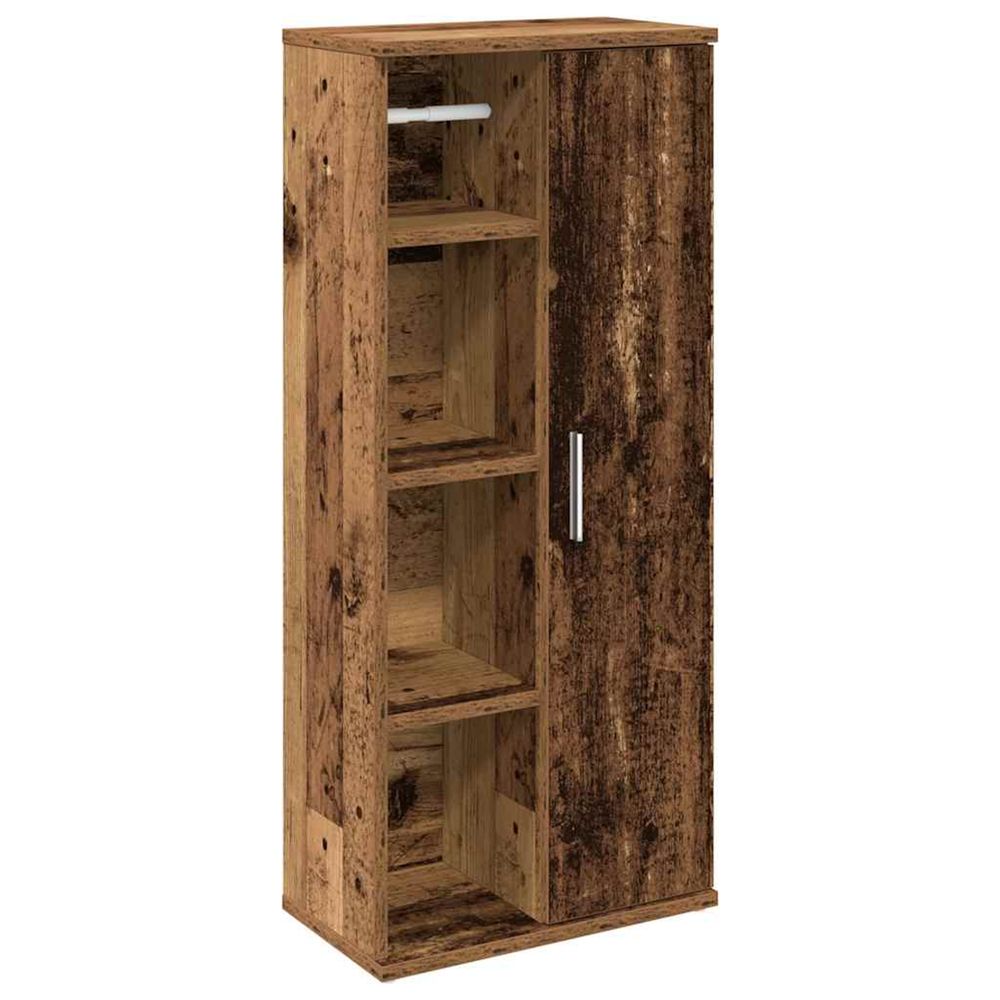 Meuble de salle de bain avec porte-rouleau vieux bois