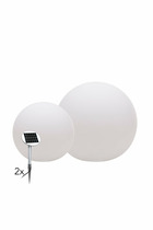 Boules lumineuses blanc - 40 & 50 cm - lampe extérieur solaire
