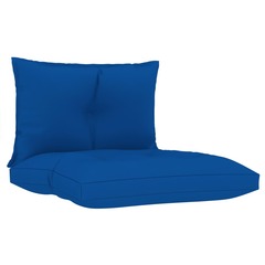 Coussins de canapé palette 2 pcs bleu royal tissu