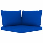 Coussins de canapé palette 3 pcs bleu tissu