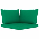 Coussins de canapé palette 3 pcs vert tissu