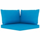 Coussins de canapé palette 3 pcs bleu clair tissu