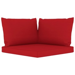 Coussins de canapé palette 3 pcs rouge tissu