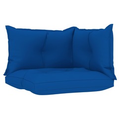 Coussins de canapé palette 3 pcs bleu royal tissu