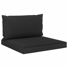 Coussins de canapé palette 2 pcs noir tissu