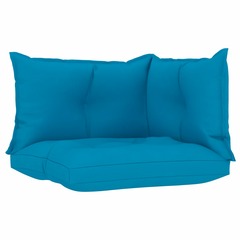 Coussins de canapé palette 3 pcs bleu tissu