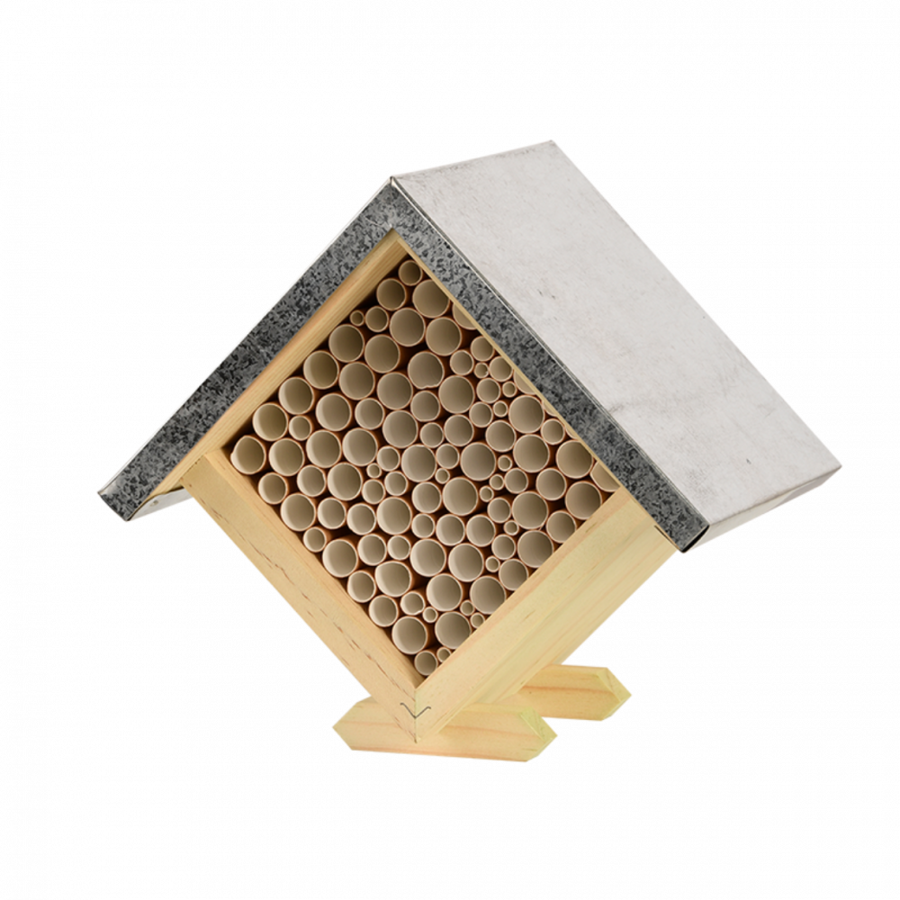Maison à abeilles carrée, hauteur 18 cm en bois