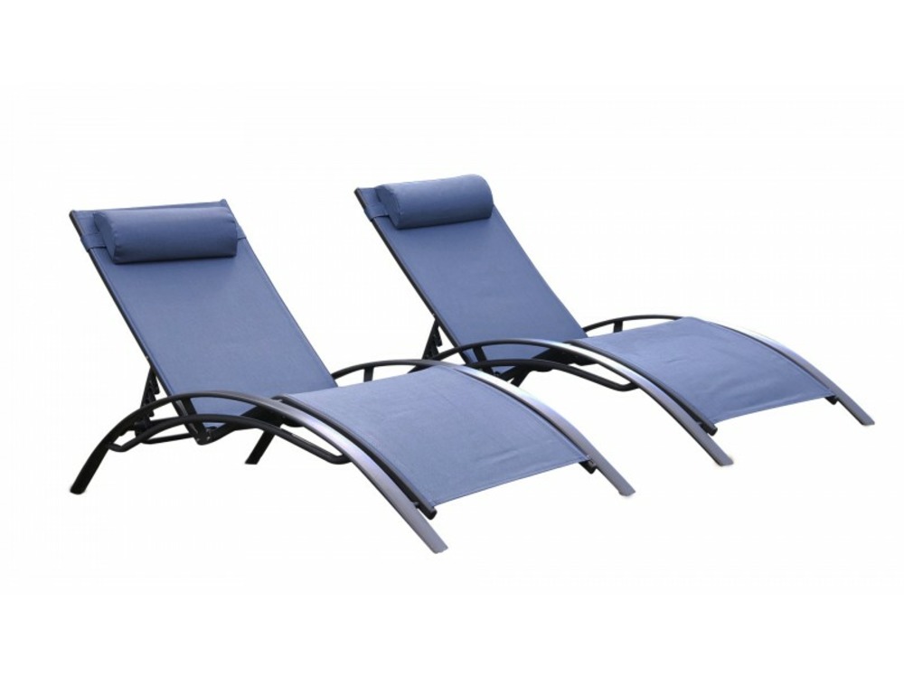 Bains de soleil monaco bleu lavande (lot de 2) - 35-700949