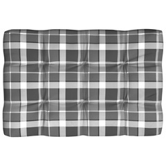 Coussins de canapé palette 7 pcs motif à carreaux gris