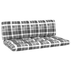 Coussins de canapé palette 2 pcs motif à carreaux gris