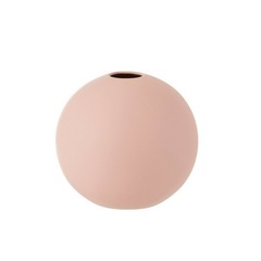 Vase boule en céramique rose pastel 25 cmx23.5 cm