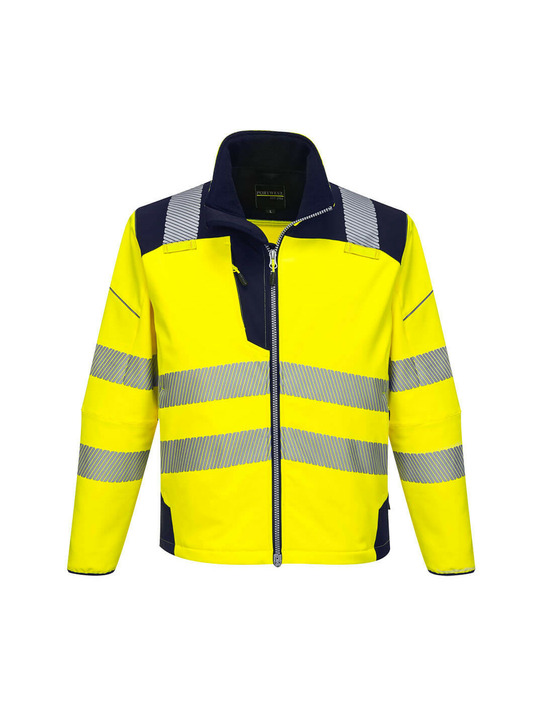 Softshell haute-visibilité pw3 couleur : jaune/marine taille xxxl - portwest