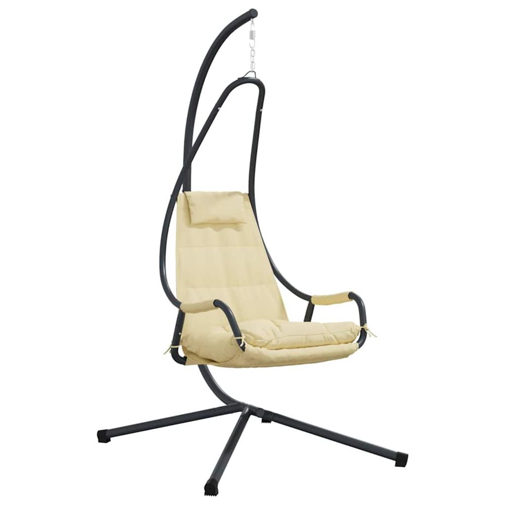 Chaise suspendue acier 94 x 107 x 196,5 cm beige