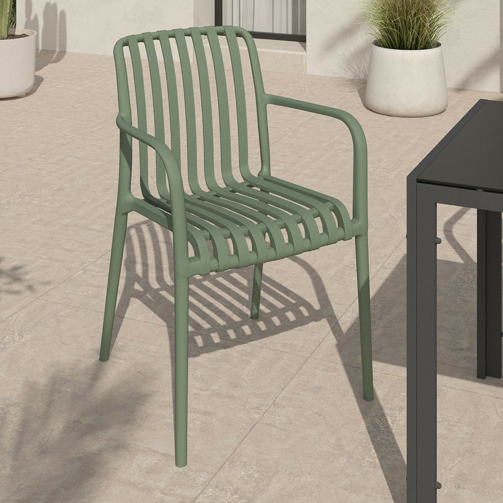 Lot de 4 chaises de jardin empilables bilbao en polypropylène vert