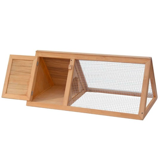 Cage clapier pour animaux 98 x 50 x 41 cm bois marron