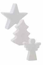 Noël lumineuses blanc 3 x 12cm - étoile, arbre & ange - lampe int. À bat.