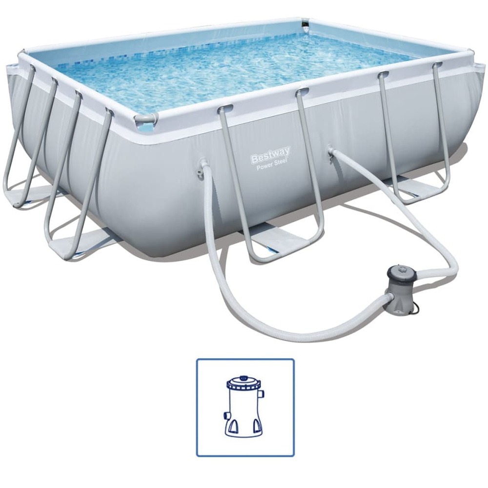 Ensemble de piscine rectangulaire 282x196x84 cm 56629