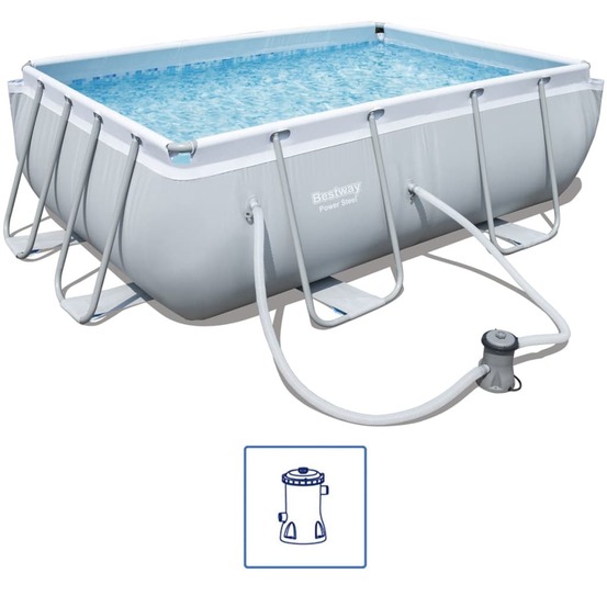 Ensemble de piscine rectangulaire 282x196x84 cm 56629