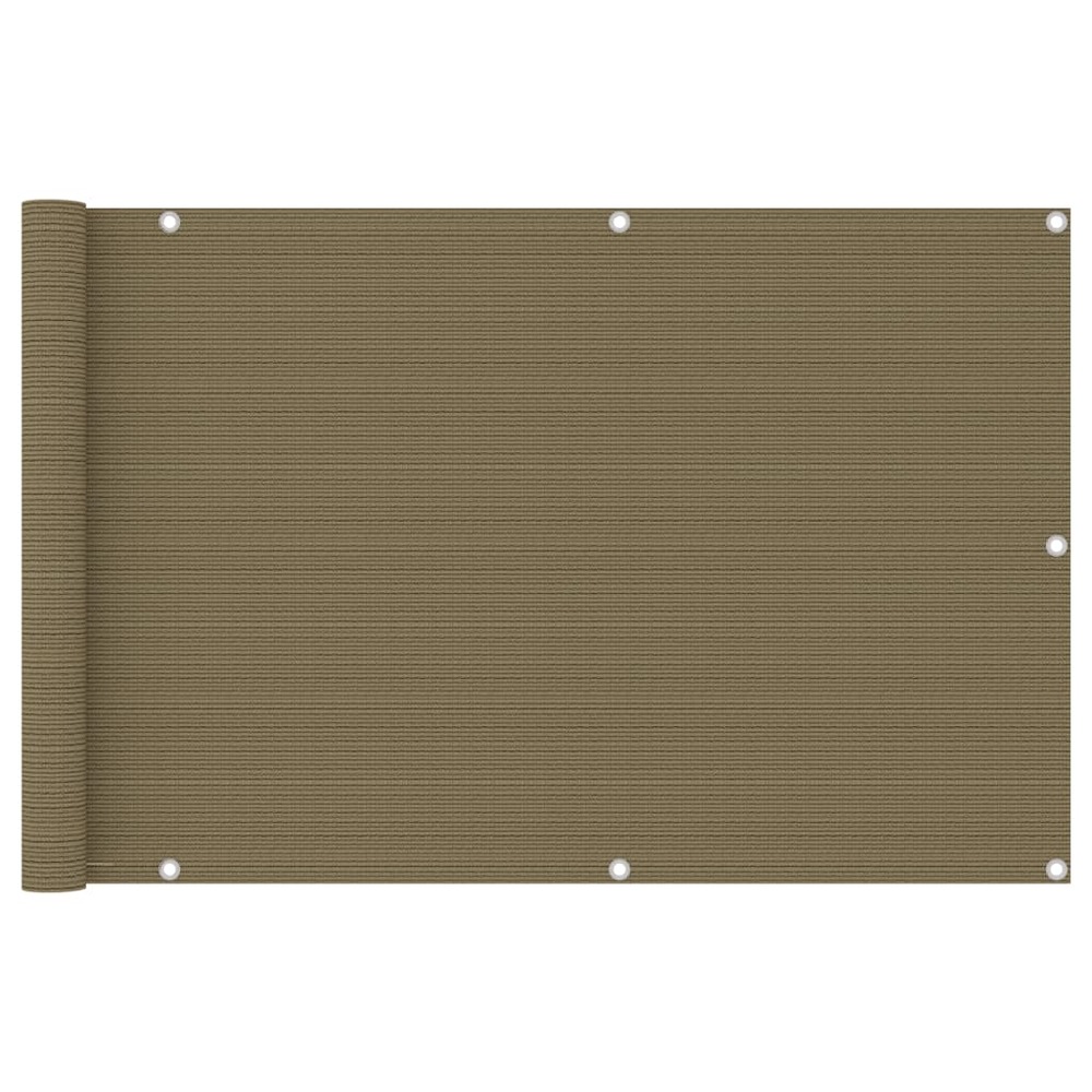 Écran de balcon taupe 90x600 cm pehd