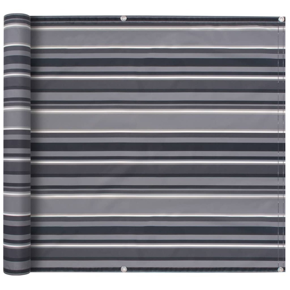 Paravent de balcon tissu oxford 90 x 400 cm bande gris