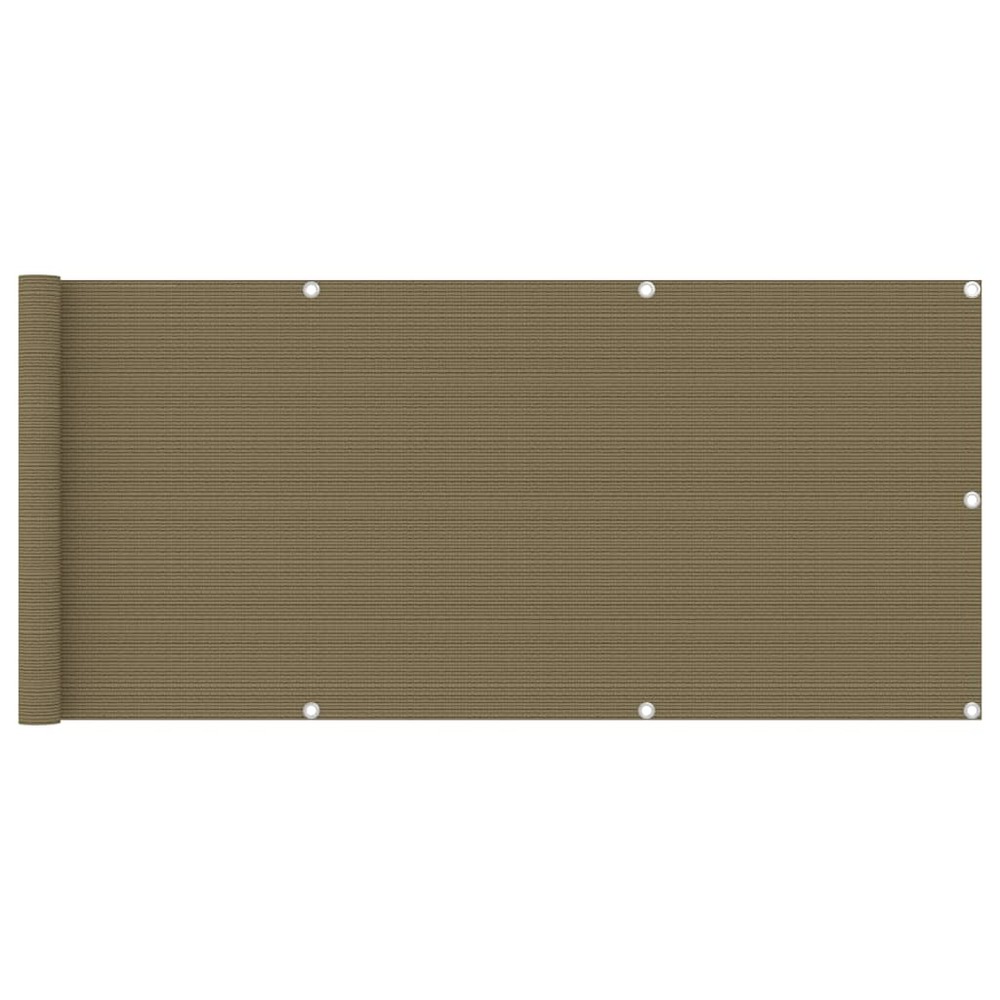 Écran de balcon taupe 75x600 cm pehd