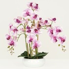 Orchidée artificielle, toucher naturel, 6 branches, h.55cm - orchidea
