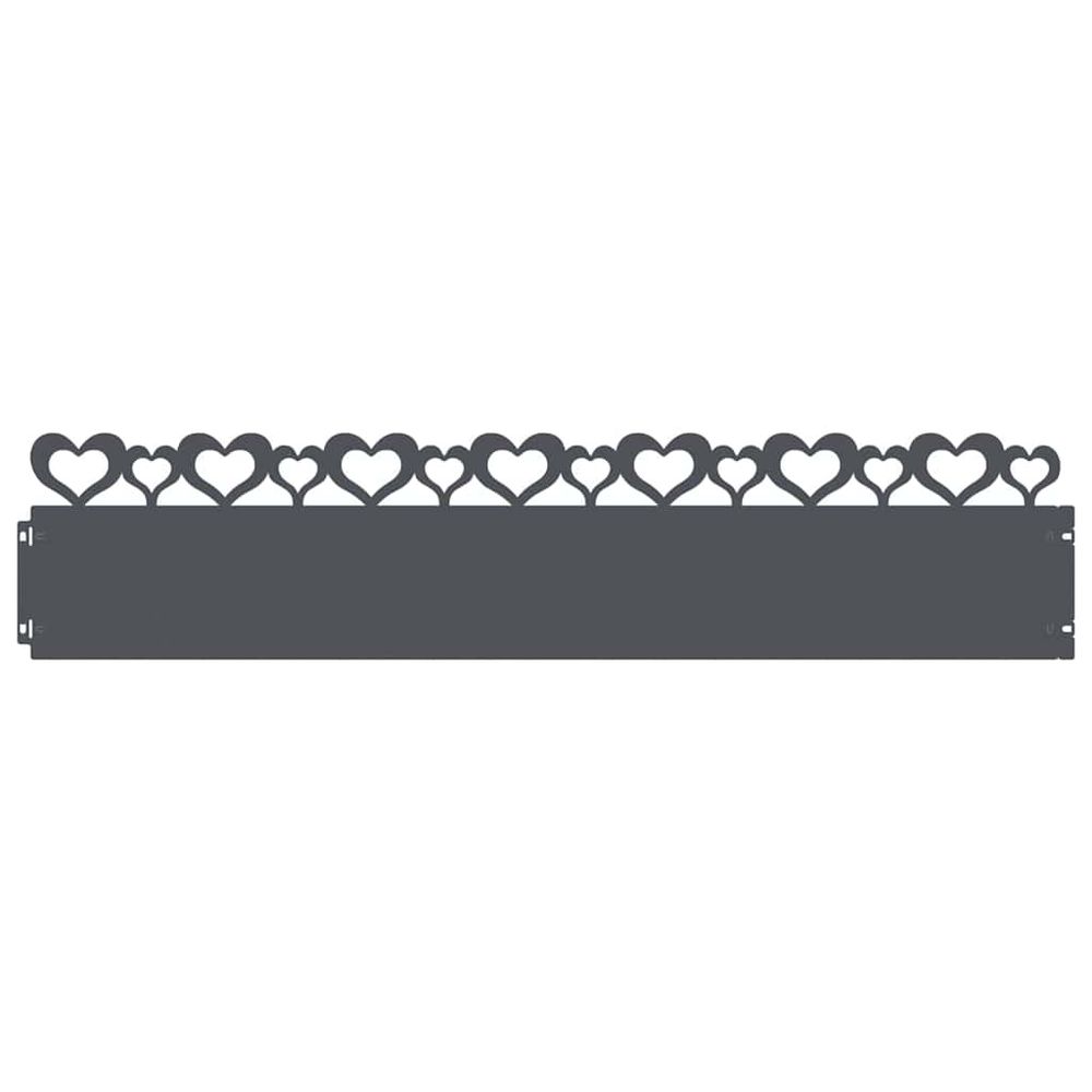 Bordures de pelouse 30 pc 103 x 0,05 x 22 cm acier anthracite