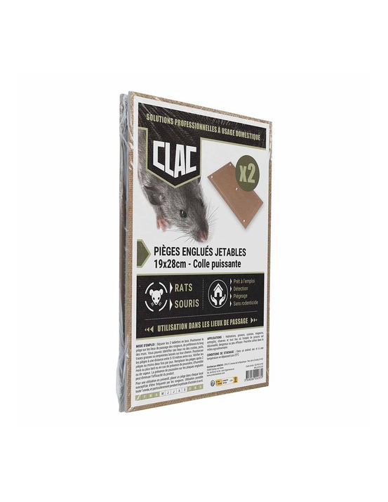 Pièges englués jetables rats & souris 19 x 28 cm lot de 2 - protecta