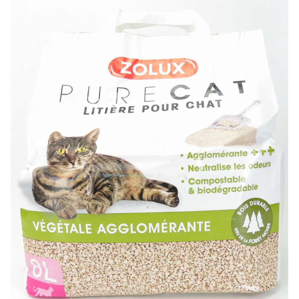 Litière végétale agglomérante pour chat 8 litres Truffaut
