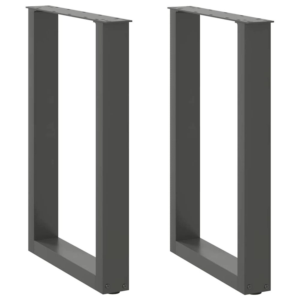 Pieds de table à manger en u 2 pièces anthracite 50 x (72-73) cm acier
