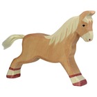 Figurine cheval au galop, marron clair