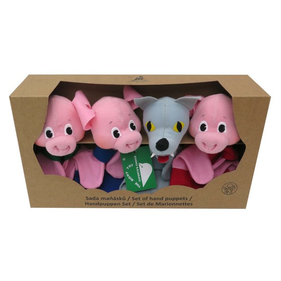 Set 4 marionnettes trois petits cochons