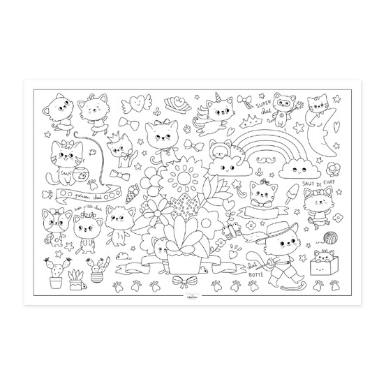 Poster à colorier p'tits chats