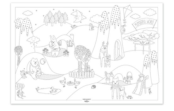 Poster à colorier monde merveilleux xl