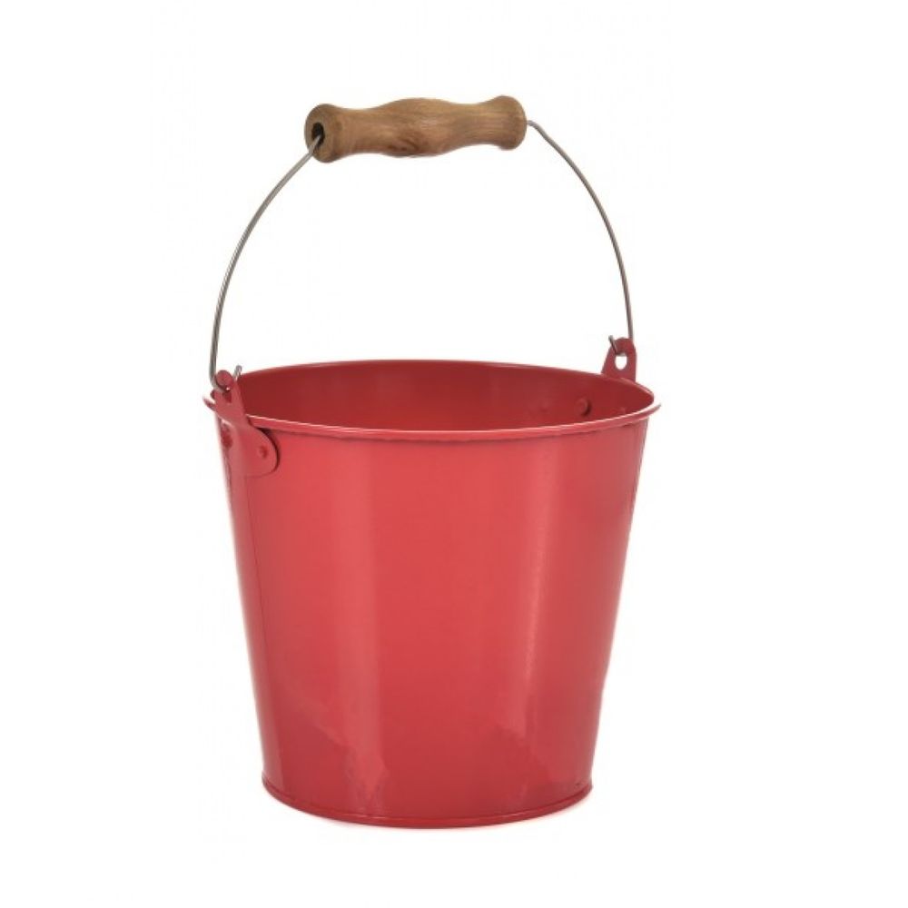 Seau rouge en métal