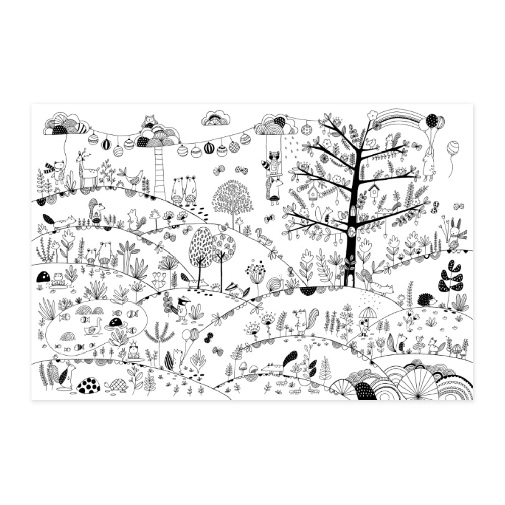 Coloriage géant - la forêt enchantée - Poster à colorier - Creavea