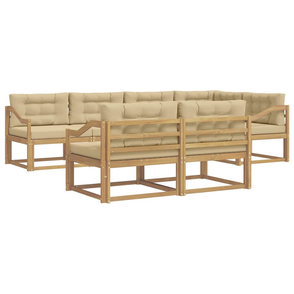Ensemble de canapés d'extérieur 6 pc blanc et beige polyester