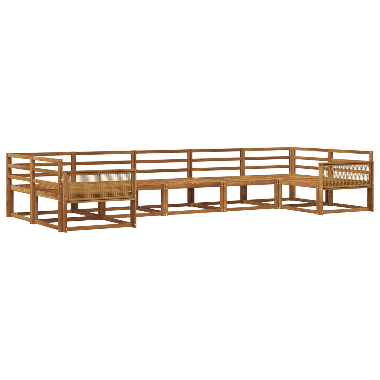 Ensemble de canapés d'extérieur 7 pcs naturel