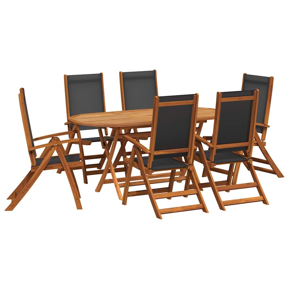 Ensemble à manger d'extérieur 7 pcs bois d'acacia solide