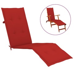 Coussin de chaise de terrasse rouge (75+105)x50x3 cm