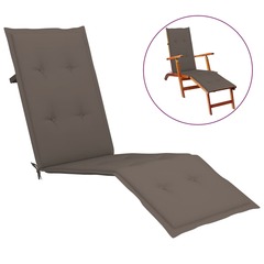 Coussin de chaise de terrasse taupe (75+105)x50x3 cm